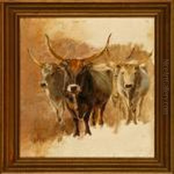 Italienske Okser Oil Painting by Theodor Philipsen