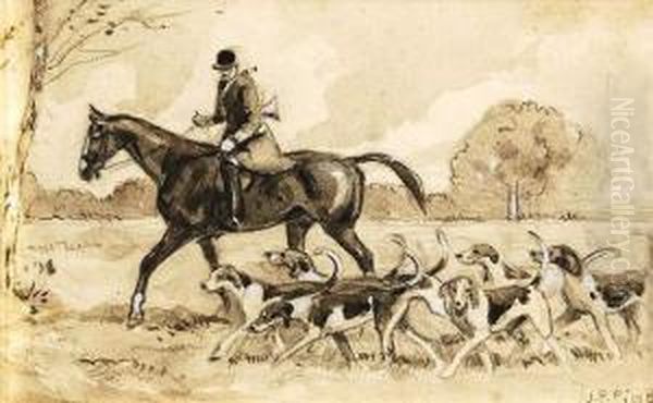 Veneur Et Meute Oil Painting by Joseph Porphyre Pinchon