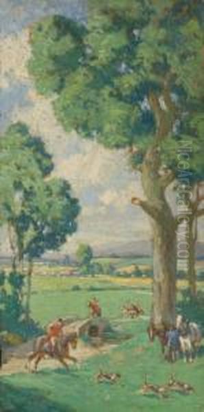 Chasse A Courre Oil Painting by Joseph Porphyre Pinchon