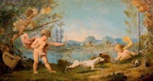 La Chasse Oil Painting by Gustave Nicolas Pinel