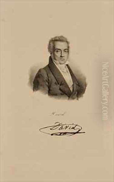 Jacques Louis David 1748-1825 Oil Painting by Francois Seraphin Delpech