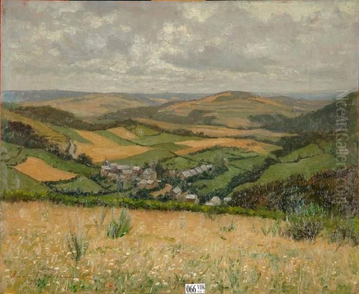 Vue De Nassogne Oil Painting by Oswald Poreau