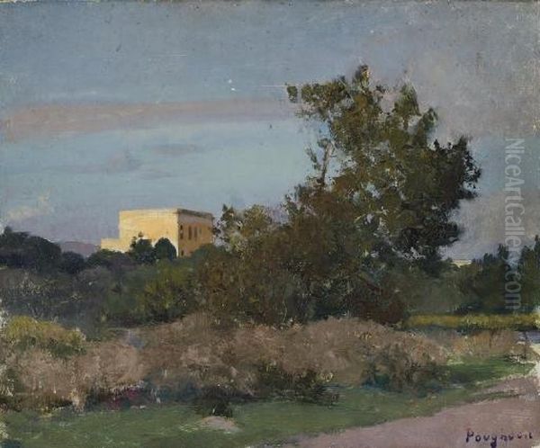 Paysage Avec Une Maison Ocre Oil Painting by Eugene Robert Pougheon