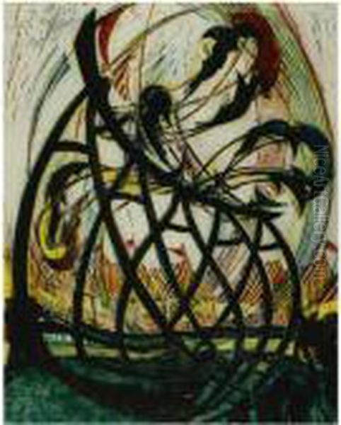 'appy 'ampstead (c. Cep 36) Oil Painting by Cyril Edward Power