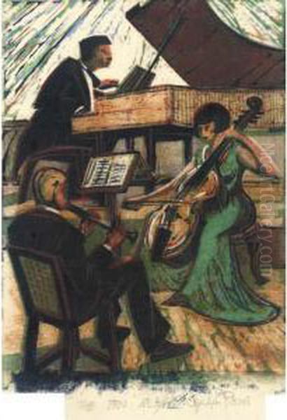 The Trio Oil Painting by Cyril Edward Power