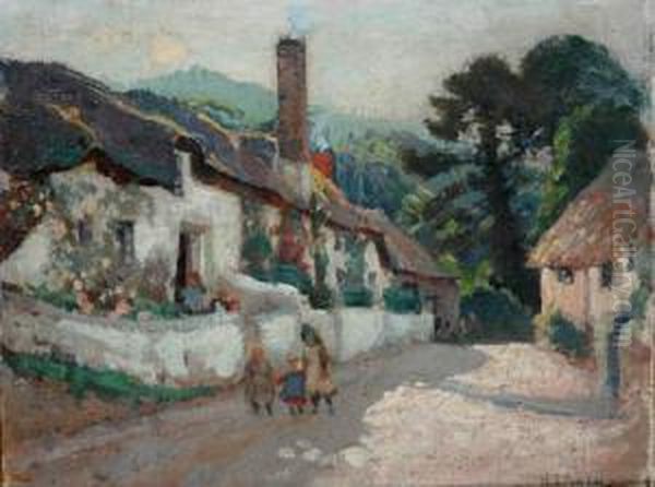 Village, West Porlock Oil Painting by Harold Septimus Power