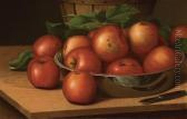 Still Life With Apples Oil Painting by Levi Wells Prentice