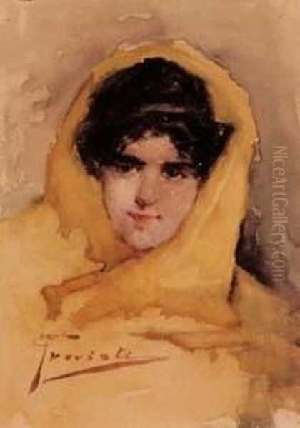 Volto Femminile Oil Painting by Gaetano Previati