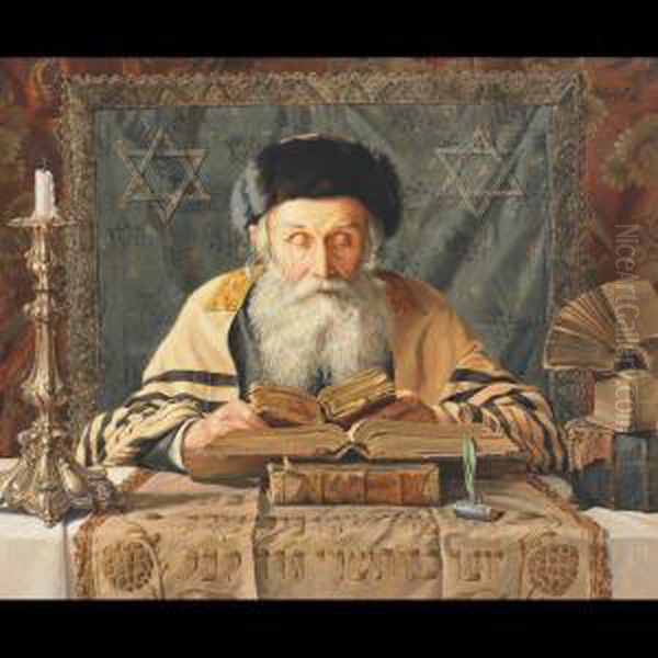 Meditation Oil Painting by Alois Heinrich Priechenfried