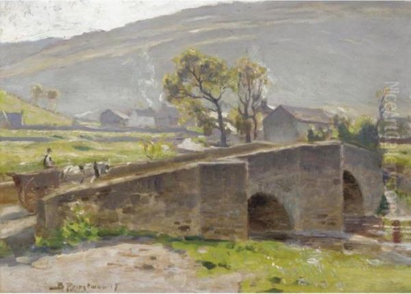 Buckden Bridge Oil Painting by Bertram Walter Priestman