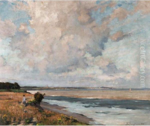 The South West Wind, Gorleston Oil Painting by Bertram Walter Priestman