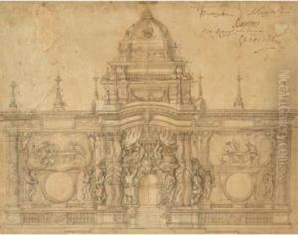 A Design For A Tabernacle For 
The Chapel Of The Blessed Sacramentin The Cathedral At Toulon Oil Painting by Pierre Puget