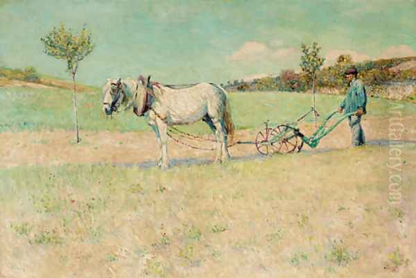 Ploughing Oil Painting by Dawson Dawson-Watson