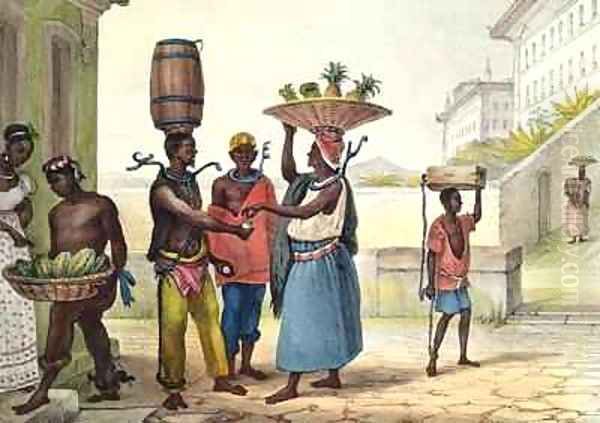 Iron collar punishment for fugitive slaves from Voyage Pittoresque au Bresil Oil Painting by Jean Baptiste Debret