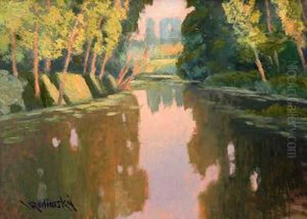 Branch Of The Elbe Oil Painting by Vaclav Radimsky