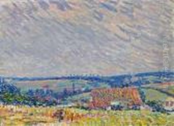 Rooftop And Fields Oil Painting by Joseph Morris Raphael