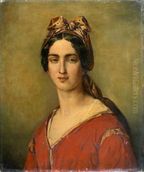 Portrait De Femme Oil Painting by Henri Alexandre Georges Regnault