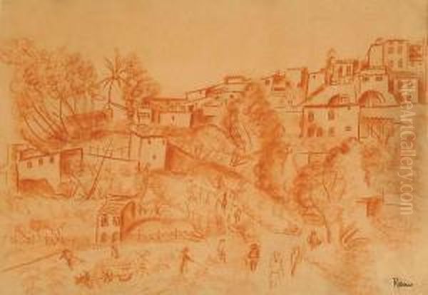 Pejzaz Poludniowego Miasta Oil Painting by Irena Hassenberg Reno