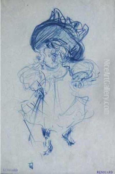 Jeune Fille Oil Painting by Paul Renouard