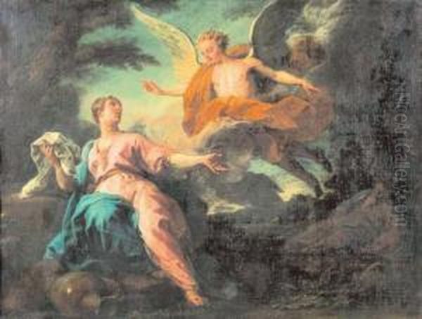 Agar E L'angelo Oil Painting by Jean II Restout