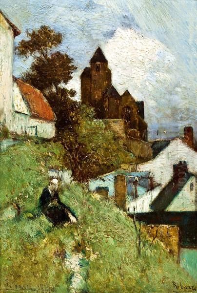 Stadtansicht Oil Painting by Rudolf Ribarz