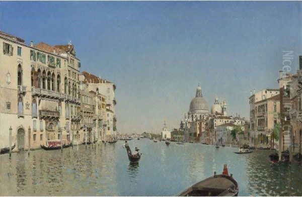 A Gondola On The Grand Canal Oil Painting by Martin Rico y Ortega