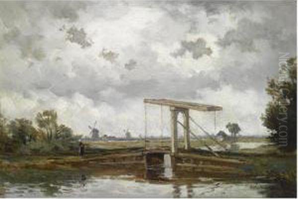 Oude Ophaalbrug Oil Painting by Willem Cornelis Rip