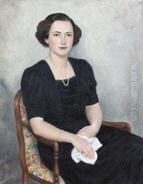 Portrat Von Madelaine Butticaz. Oil Painting by Theophile Paul Robert