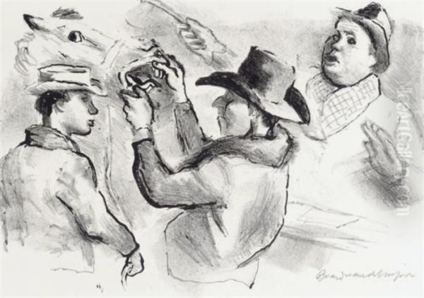 The Horse Auction; And Twelve Companion Prints Oil Painting by Boardman Robinson