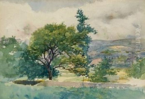 Paisaje Con Arboles Oil Painting by Juan Jose Rochelt Y Amann