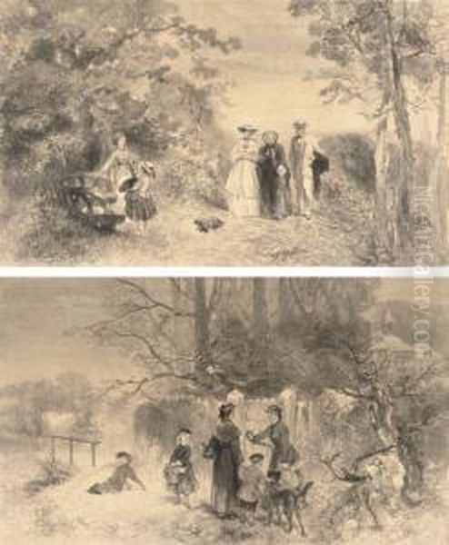 L'eta; And L'hiver Oil Painting by Charles Rochussen