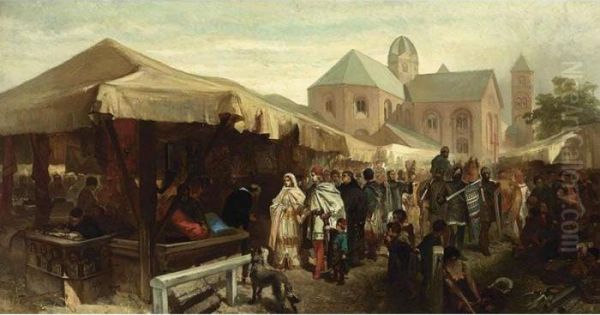 A Visit At The Fair In Utrecht Oil Painting by Charles Rochussen