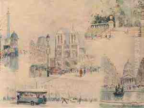 Vues De Paris Oil Painting by Georges Rose