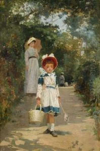 In A Pet Oil Painting by Alexander Rossi