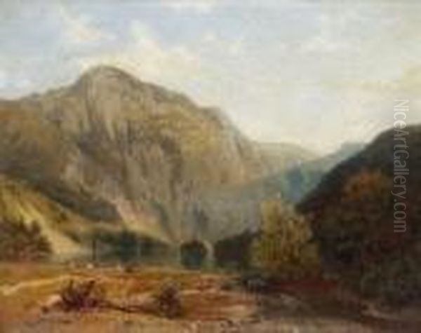 Bergsee. Oil Painting by Carl Rottmann
