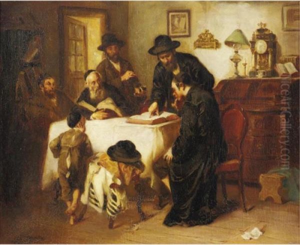 The Talmudists Oil Painting by Mozart Rottmann