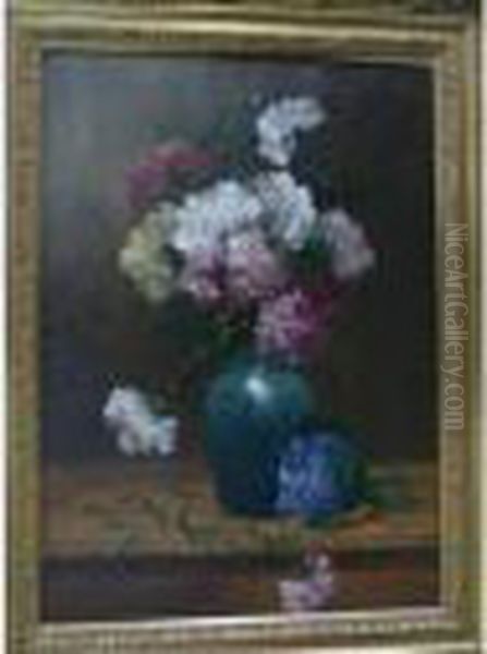 Bouquet De Fleurs Oil Painting by Alfred Rouby