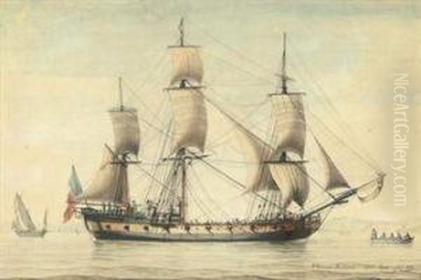 The French Frigate Oil Painting by Joseph Roux