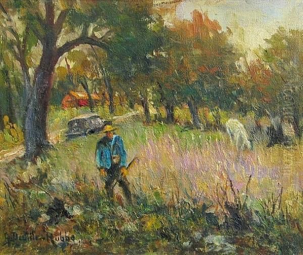A Tourist Oil Painting by Anthony Datillo Rubbo