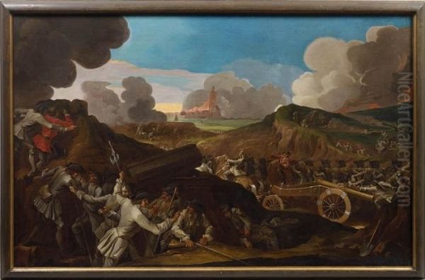 Schlachtenszene Oil Painting by Georg Philipp Rugendas I