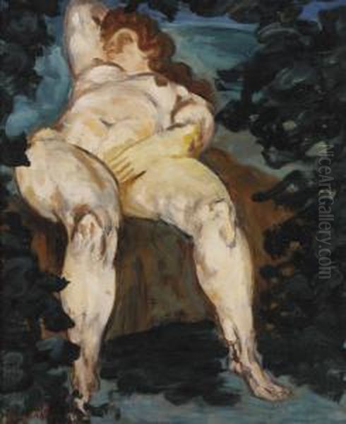 Nu Allonge Oil Painting by Morgan Russell
