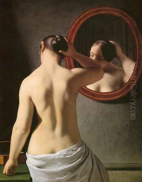Morning Toilette Oil Painting by Christoffer Wilhelm Eckersberg