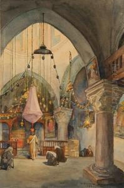 The Chapel Of St. Helena, Jerusalem Oil Painting by Anna Rychter-May