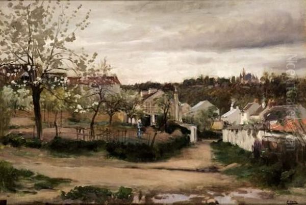Vue De Village Oil Painting by Paul Jean Marie Sain