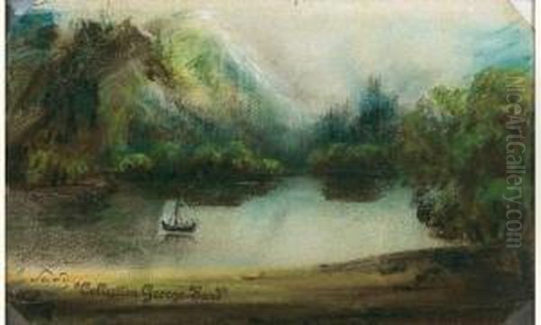 Paysage Au Lac Oil Painting by George (nee Dupin) Sand