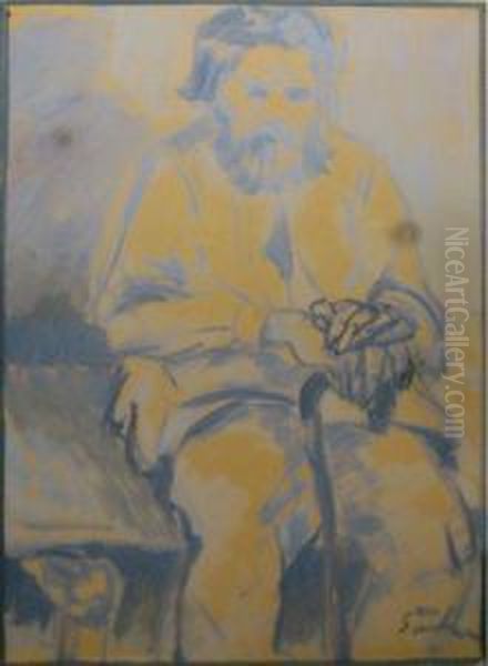 Pescar Oil Painting by Gheorghe Sarbu