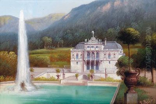 Schlos Lindenhof Oil Painting by Hubert Sattler