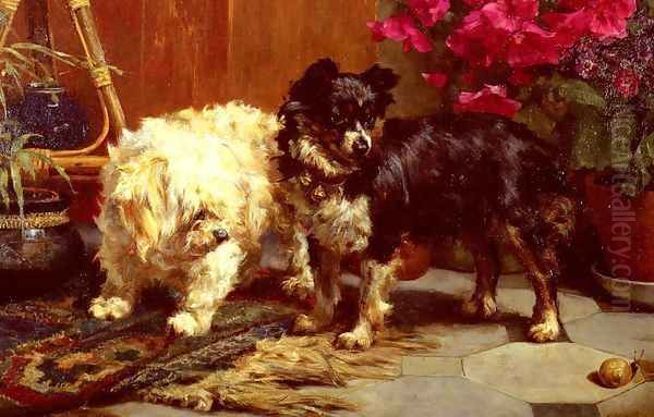 Surprise ! Oil Painting by Charles van den Eycken