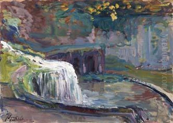 La Cascatella Oil Painting by Ferruccio Scattola