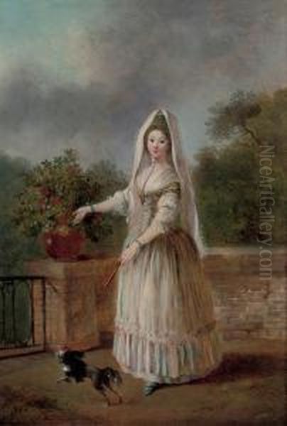 Portrait Of A Lady Oil Painting by Jean-Frederic Schall